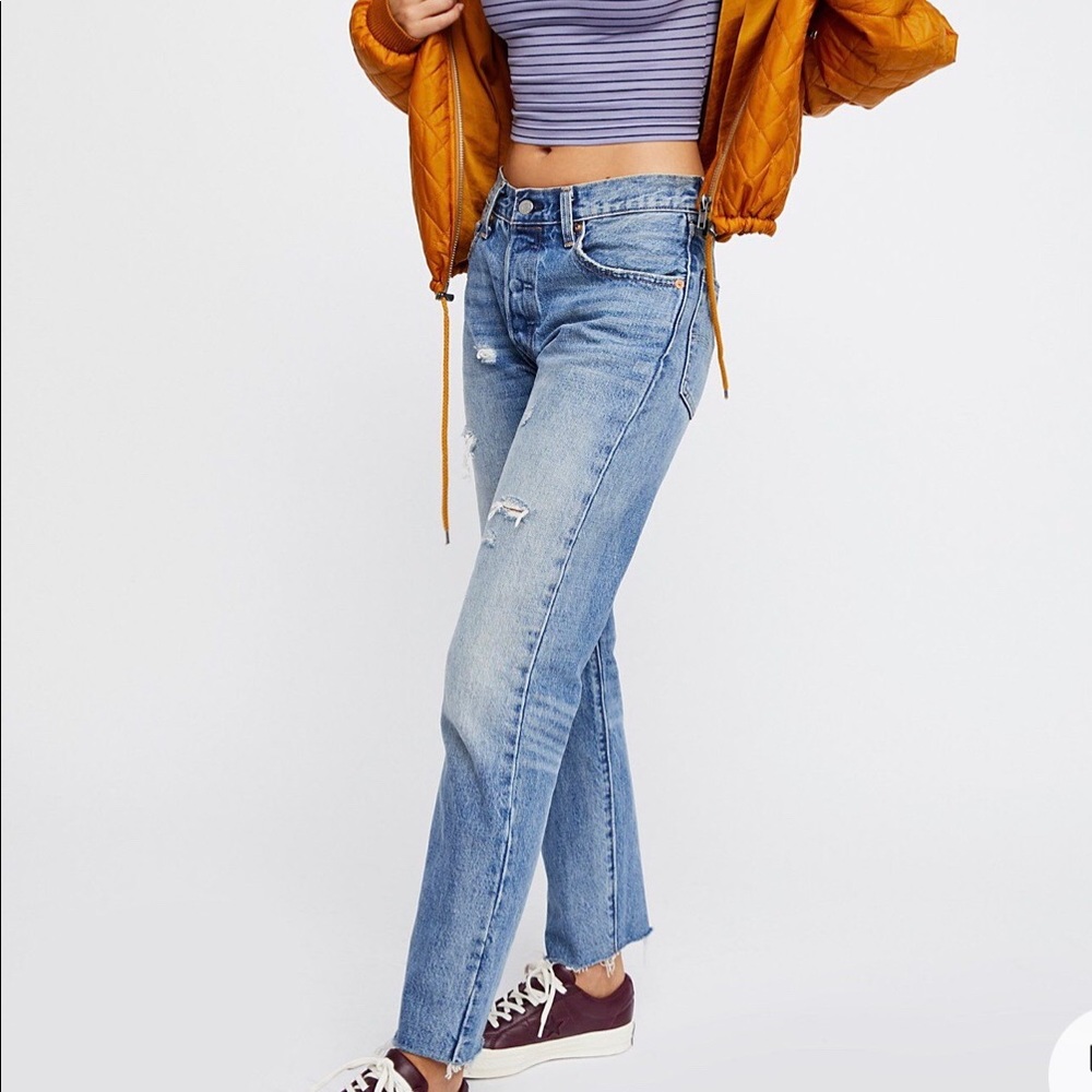 Free People Levi’s 501 Japanese fringe jean